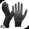 SRSAFETY cheap price/foam nitrile coated working glove with dots on palm/hand gloves